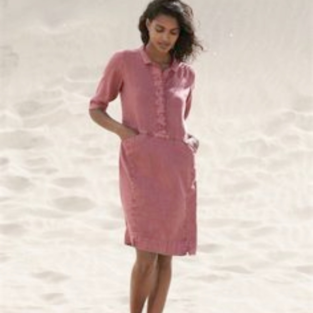 Poetry Linen Shirt Dress Pink w/ Pockets
